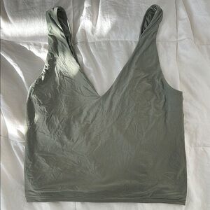 Aerie Smoothez Olive Green V-Neck Top
